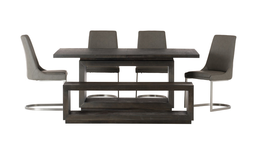 Oxford Basalt Grey Dining Table, 4 Chairs and Bench